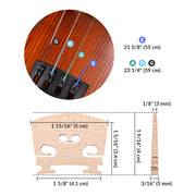 Violin Full Set Replacement (2x) Bridge & (3x) Strings GDAE