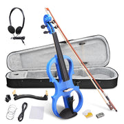 TheDisplayOutlet Full Size Electric Violin for Beginners with Headphone Rosin Case Image