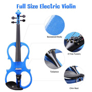 TheDisplayOutlet Full Size Electric Violin for Beginners with Headphone Rosin Case Image