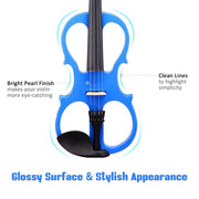 TheDisplayOutlet Full Size Electric Violin for Beginners with Headphone Rosin Case Image