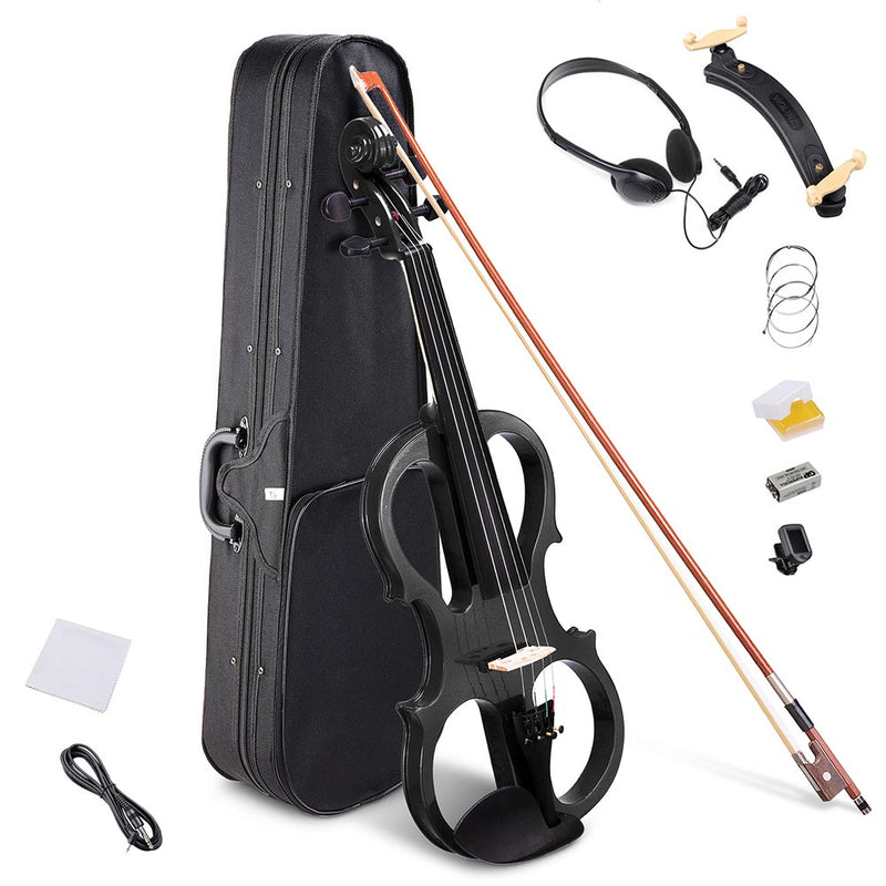TheDisplayOutlet Full Size Electric Violin for Beginners with Headphone Rosin Case Image