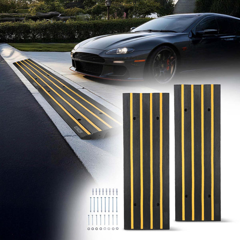 TheDisplayOutlet Rubber Driveway Ramp Bridge for Low Cars, Trucks & Trailers Image