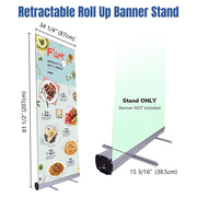 TheDisplayOutlet Standard Retractable Banner Stand Custom Printed Graphics 33"x81" Image