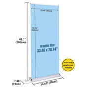 TheDisplayOutlet 33" Roll Up Retractable Aluminum Banner Stand w/ Bag 5ct. Image