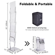 TheDisplayOutlet Foldable Literature Stand Magazine Rack 4 Pockets Image