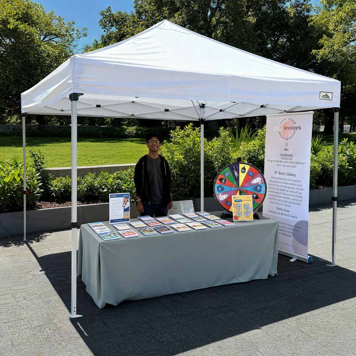 10x10 Pop Up Canopy for Vendors, Incl. Carry Bag, Opt. Sidewalls
