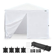 TheDisplayOutlet 10x10 Pop Up Canopy for Vendors, Incl. Carry Bag, Opt. Sidewalls, Rolling Bag+4x Sidewalls Image