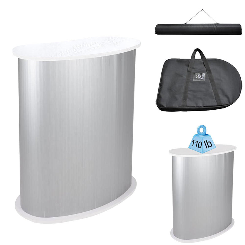 TheDisplayOutlet Portable Trade Show Display Podium Counter II White, Counter Only Image
