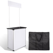 Portable Trade Show Display Podium Counter w/ Header Black