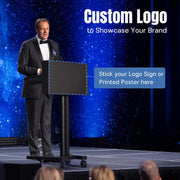 TheDisplayOutlet Podium Stand Mobile Metal Lectern for Church Classroom Image