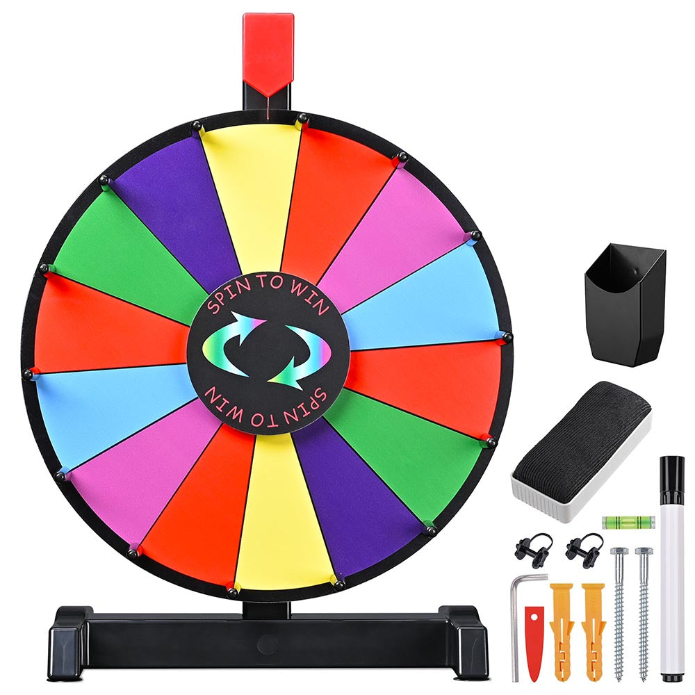 VIVOHOME Tabletop Spinning Prize Wheel with 14-Color Slots, Dry Erase Marker and Eraser