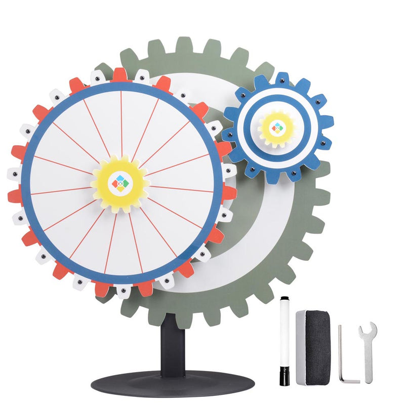 TheDisplayOutlet WinSpin Prize Wheel Double Gears Tabletop Round Base, 24