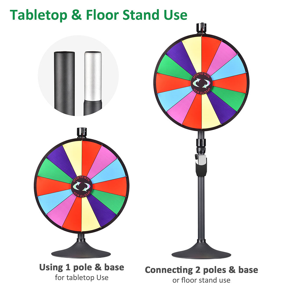 WinSpin Prize Wheel w/ Floor Stand Spinning Wheel 24 – The Display Outlet