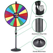 TheDisplayOutlet WinSpin Prize Wheel 36" Large Spinning Wheel Round Base Stand Image