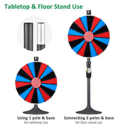 WinSpin 24" Prize Wheel Custom 18-Slot Floor Stand Tabletop