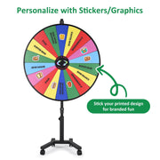 48" Prize Wheel Rolling Stand Trade Show Spin Wheel (Preorder)