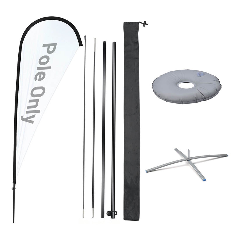 TheDisplayOutlet Teardrop Flag Pole Kit - 10-Pack, Base of Your Choice, 8.8ft Pole+Base Image