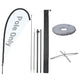 TheDisplayOutlet Teardrop Flag Pole Kit - 10-Pack, Base of Your Choice, 7.2ft Pole+Base Image