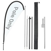 TheDisplayOutlet Teardrop Flag Pole Kit - 10-Pack, Base of Your Choice, 7.2ft Pole+Spike Image