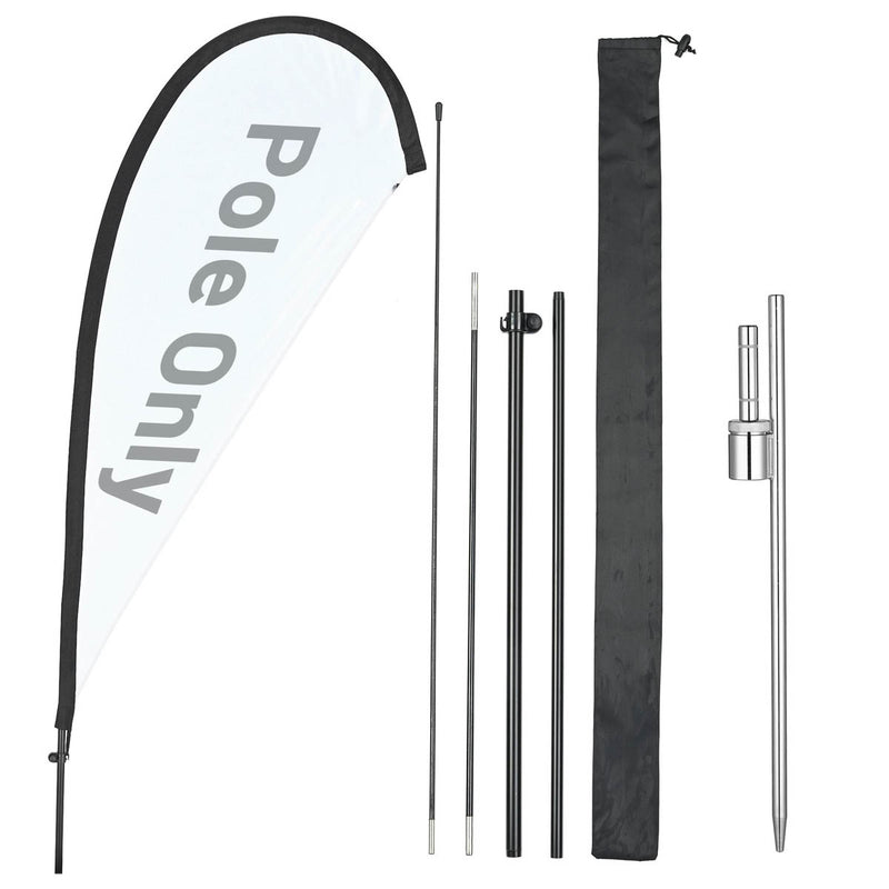 TheDisplayOutlet Teardrop Flag Pole Kit - 10-Pack, Base of Your Choice, 7.2ft Pole+Spike Image