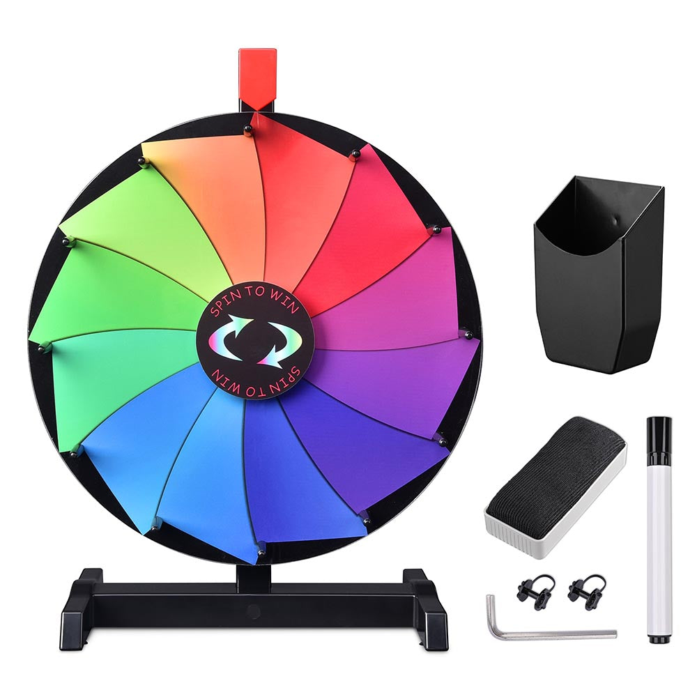 T-sign 18 Heavy Duty Tabletop Spinning Prize Wheel, 14 Slots Color Prize Wheel Spinner