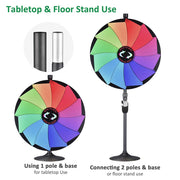 WinSpin 36" Large Prize Wheel Floor Stand Tabletop 12-Slot