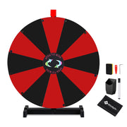 TheDisplayOutlet 24" Prize Wheel with Customizable Slots(12) Trade Show Promo, DIY Black & Red Image