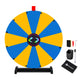 TheDisplayOutlet 24" Prize Wheel with Customizable Slots(12) Trade Show Promo, DIY Blue & Yellow Image