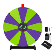 TheDisplayOutlet 24" Prize Wheel with Customizable Slots(12) Trade Show Promo, Purple & Green Image