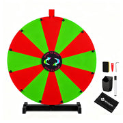 TheDisplayOutlet 24" Prize Wheel with Customizable Slots(12) Trade Show Promo, Red & Green Image