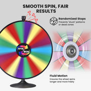 TheDisplayOutlet WinSpin Prize Wheel 36" Large Spinning Wheel Round Base Stand Image