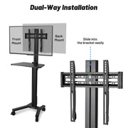 TheDisplayOutlet TV Mount for Rolling TV Carts, PC Carts - Supports 32"-65" Screens Image