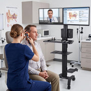 TheDisplayOutlet Dual Monitor Mobile Computer Cart for Telemedicine Image