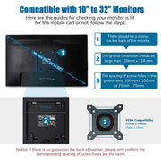 TheDisplayOutlet NexusX Mobile Computer Cart with Drawer, Dual Monitor Mount Image