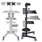 TheDisplayOutlet NexusX Mobile Computer Cart with Power Dual Monitor Mount Image