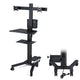 TheDisplayOutlet Dual Monitor Mobile Computer Cart for Telemedicine, Black - Two 32in Monitor Image