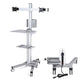 TheDisplayOutlet Dual Monitor Mobile Computer Cart for Telemedicine, Silver - Two 32in Monitor Image