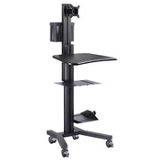 Rolling Mobile Workstation Computer Cart Sit Stand