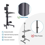TheDisplayOutlet Rolling Mobile Workstation Computer Cart Sit Stand Image