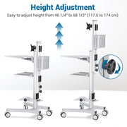 TheDisplayOutlet Rolling Mobile Workstation Computer Cart Sit Stand Image