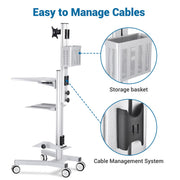 TheDisplayOutlet NexusX Mobile Computer Cart with Locking Drawer (Pull Out) Image