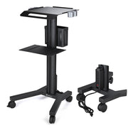 TheDisplayOutlet Mobile Laptop Cart with Power Outlet, Black Image