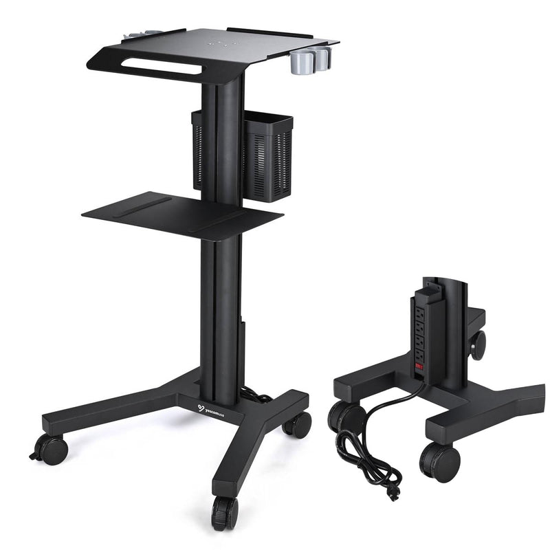 TheDisplayOutlet Mobile Laptop Cart with Power Outlet, Black Image