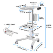 Mobile Medical Laptop Cart with Power Outlet