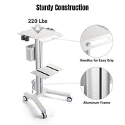 Mobile Medical Laptop Cart with Power Outlet