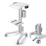 TheDisplayOutlet Mobile Laptop Cart with Power Outlet, Silver Image