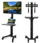 TheDisplayOutlet Rolling TV Stand with Laptop Shelf for 32 to 65in Screen Image