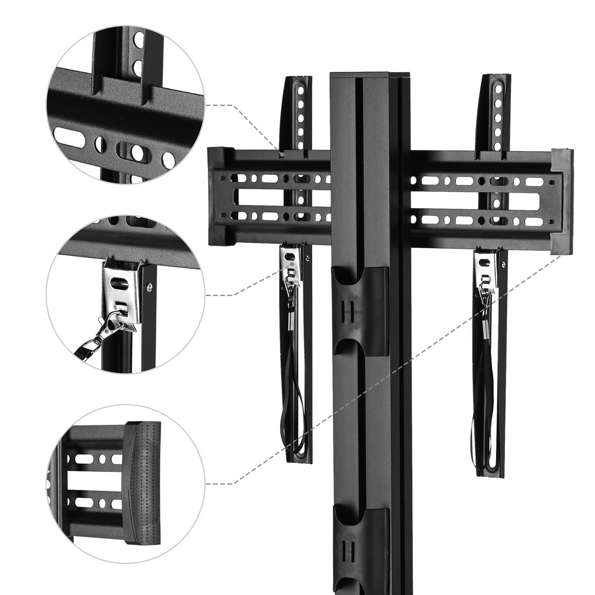 NexusX Rolling TV Stand with Laptop Shelf for 32 to 65in Screen