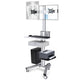 TheDisplayOutlet NexusX Mobile Computer Cart with Drawer, Dual Monitor Mount, Silver Image