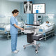 TheDisplayOutlet NexusX Mobile Computer Cart with Drawer, Dual Monitor Mount Image